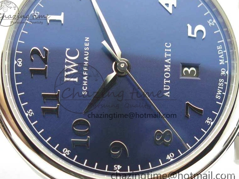 MIROTIME 0201 MoistureWicking Da Vinci IW356601 SS MKF 1:1 Best Edition Blue Dial On Black Leather Strap A 7233